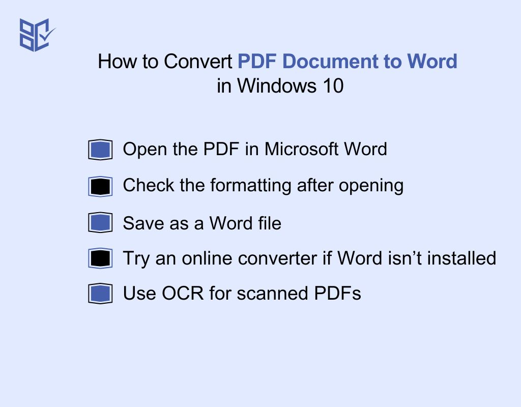 How to Convert PDF Document to Word in Windows 10